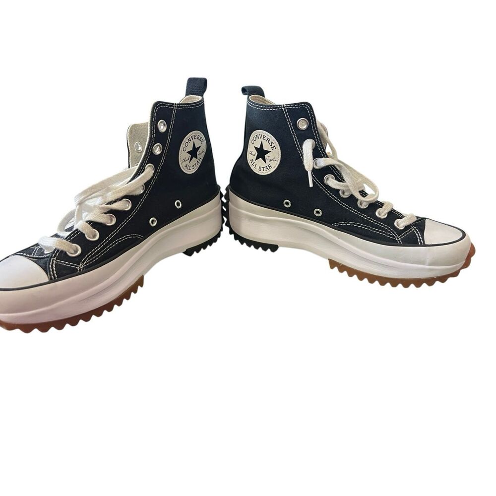 Converse Run Star Hike Hi sneakers in the black, white, and gum colorway - Picture 5 of 8